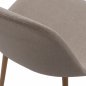 Preview: STUHL "LEONARDO" AUS BEIGEM STOFF MIT METALLBEINEN 45x47x87 cm