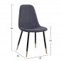 Preview: Stuhl Lucille mit Samtstoff in Grau