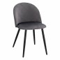 Preview: Stuhl "Oded" mit Metallbeinen aus grauem Samt 49x57x79cm