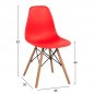 Preview: Stuhl mit Holzbeinen und Sitz Twist in rot