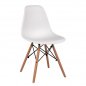 Preview: Chair with wooden legs and seat Twist PP white