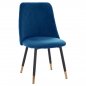 Preview: STUHL AUS SAMT "SHAILY" 48x49x87 CM IN BLAU