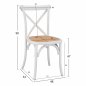 Preview: Wooden chair Owen Stackable from beech wood in white color with crossed back 48x53x90 cm