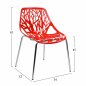 Preview: "ELSA" Design Stuhl mit rotem Sitz und Metallbeinen