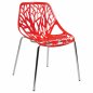 Preview: "ELSA" Design Stuhl mit rotem Sitz und Metallbeinen