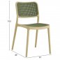 Preview: STUHL AUS POLYPROPYLEN IN BEIGE UND GRÜNEM GEFLECHT 41x49x102 cm - Nächstes Erscheinungsdatum: 01.08.2024