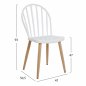Preview: Modern Dining Chair with metal legs in natural wood finish, in white