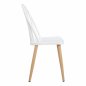 Preview: Modern Dining Chair with metal legs in natural wood finish, in white