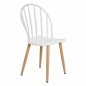 Preview: Modern Dining Chair with metal legs in natural wood finish, in white