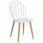 Preview: Modern Dining Chair with metal legs in natural wood finish, in white