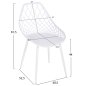 Preview: STUHL POLYPROPYLEN IN WEISSER FARBE MIT WEISSEN METALLBEINEN 52x53x82Hcm
