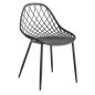 Preview: STUHL POLYPROPYLEN IN GRAUER FARBE MIT SCHWARZEN METALLBEINEN 52x53x82 cm