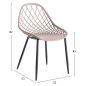 Preview: STUHL POLYPROPYLEN IN CAPPUCCINO MIT SCHWARZEN METALLBEINEN 52x53x82 cm