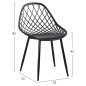 Preview: STUHL POLYPROPYLEN IN SCHWARZ MIT SCHWARZEN METALLBEINEN 52x53x82 cm