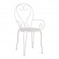Preview: Outdoor Metallsessel Amore in weiß 49x48x90 cm