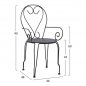 Preview: ARMCHAIR CHAIR METALLIC AMORE BLACK 49x48x90 cm