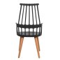 Preview: Armchair Yvonne with wooden legs in black