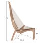 Preview: LOUNGE CHAIR HARP ASH WOOD FRAME AND SYNTHETIC ROPE IN NATURAL COLOR 85x101,5x128,5Hcm