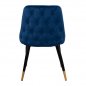 Preview: Stuhl Serenity mit Samtstoff in Blau