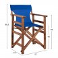 Preview: Sessel Direktor LIMNOS aus Walnuss und Textilene in Farbe Blau