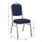 Preview: Konferenzstuhl Catering silber "HILTON" in blauem Stoff 44x61x92 cm.