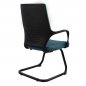 Preview: Office chair made from a perfect combination of black polypropylene and gray light blue fabric