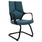 Preview: Office chair made from a perfect combination of black polypropylene and gray light blue fabric