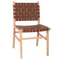 Preview: STUHL AUS TOON HOLZ MIT PU-LEDER IN BRAUN 49x59x86 cm