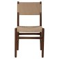 Preview: DINING CHAIR BEECH WOOD WALNUT- NATURAL ROPE ECRU 48X52X85Hcm
