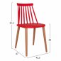 Preview: Modern dining chair VANESSA with polypropylene seat, in red