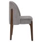 Preview: DINING CHAIR RUBBERWOOD IN WALNUT-GREY FABRIC 57x55x86Hcm