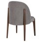 Preview: DINING CHAIR RUBBERWOOD IN WALNUT-GREY FABRIC 57x55x86Hcm