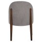 Preview: DINING CHAIR RUBBERWOOD IN WALNUT-GREY FABRIC 57x55x86Hcm