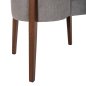 Preview: DINING CHAIR RUBBERWOOD IN WALNUT-GREY FABRIC 57x55x86Hcm