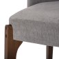 Preview: DINING CHAIR RUBBERWOOD IN WALNUT-GREY FABRIC 57x55x86Hcm