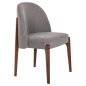Preview: DINING CHAIR RUBBERWOOD IN WALNUT-GREY FABRIC 57x55x86Hcm