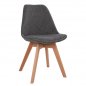 Preview: Chair Vegas with wooden legs and fabric grey