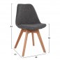 Preview: Chair Vegas with wooden legs and fabric grey