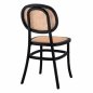 Preview: Wooden chair with rattan in black color 44x51x87cm