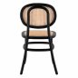 Preview: Wooden chair with rattan in black color 44x51x87cm