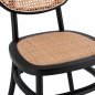 Preview: Wooden chair with rattan in black color 44x51x87cm