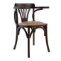 Preview: Wooden chair antique with straw seat in brown color