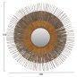 Preview: SPIEGEL MIT RAHMEN MENDONG GRASS Φ105cm IN DER FARBE NATÜRLICHES GOLD