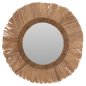Preview: SPIEGEL RUND MIT ABACA-RAHMEN NATURFARBE 90x4,5x90Hcm