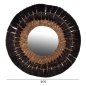 Preview: WALL MIRROR ROUND MENDONG GRASS FRAME IN BLACK&NATURAL COLOR Φ70cm