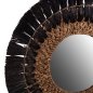 Preview: WALL MIRROR ROUND MENDONG GRASS FRAME IN BLACK&NATURAL COLOR Φ70cm