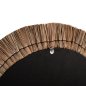 Preview: WANDSPIEGEL RUND GESTRICKTER MENDONG-GRASRAHMEN IN SCHWARZ UND NATURFARBE Φ70 cm