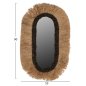Preview: WANDSPIEGEL OVAL AUS SISALFASERN IN NATÜRLICHEN UND SCHWARZEN ABACA-FASERN 55x4x90Hcm