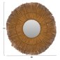 Preview: WANDSPIEGEL RUND MENDONG-GRAS UND ABACA-FASERN IN NATUR & GOLD 80x4x80Hcm