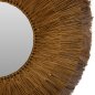 Preview: WANDSPIEGEL RUND MENDONG-GRAS UND ABACA-FASERN IN NATUR & GOLD 80x4x80Hcm
